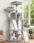 Gitelsnour Cat Tree Tower Multi-Level with 2 Scratching Boards, GCT022W