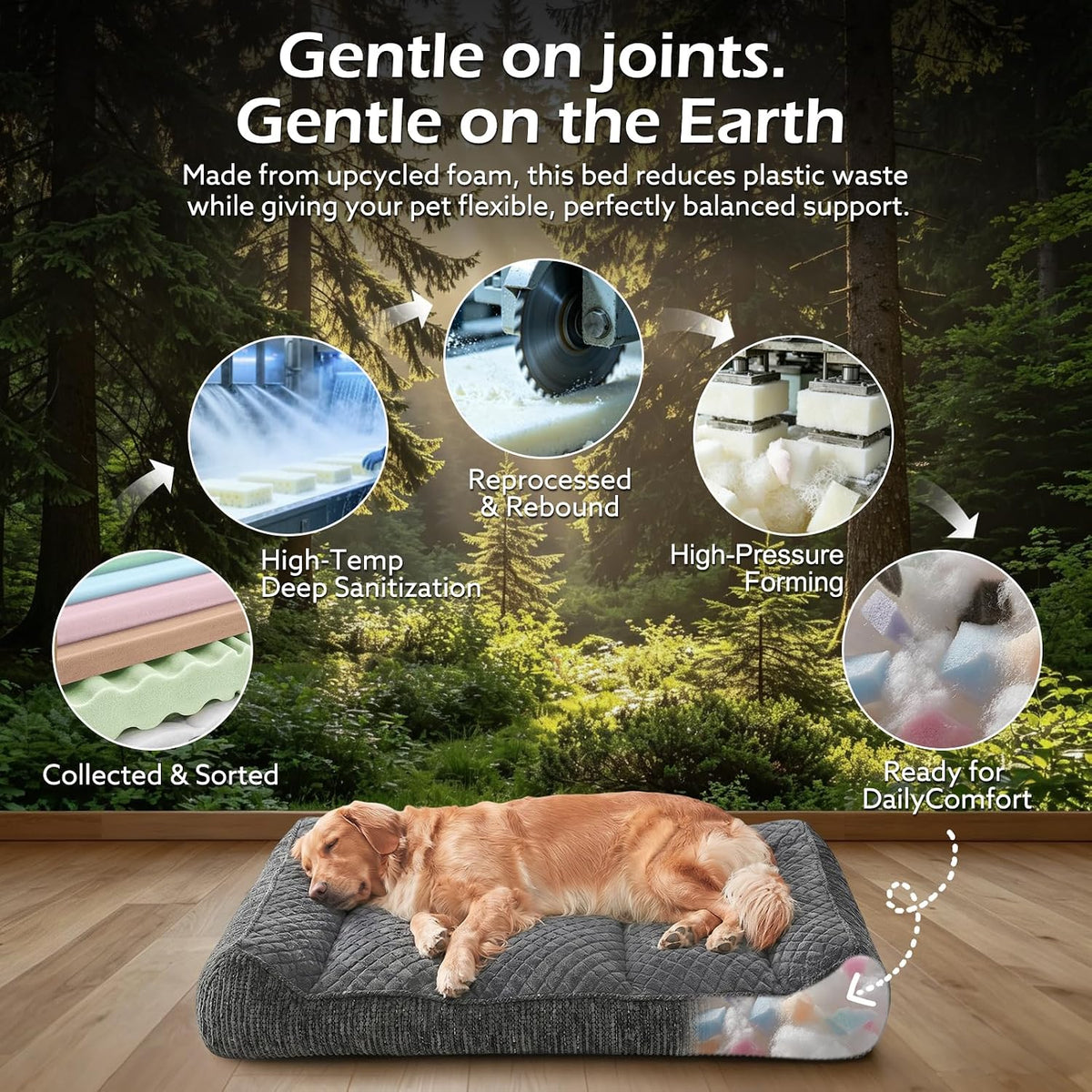 JOEJOY XL Orthopedic Dog Bed for Large Dogs, Extra Thick Foam Pet Bed Sofa