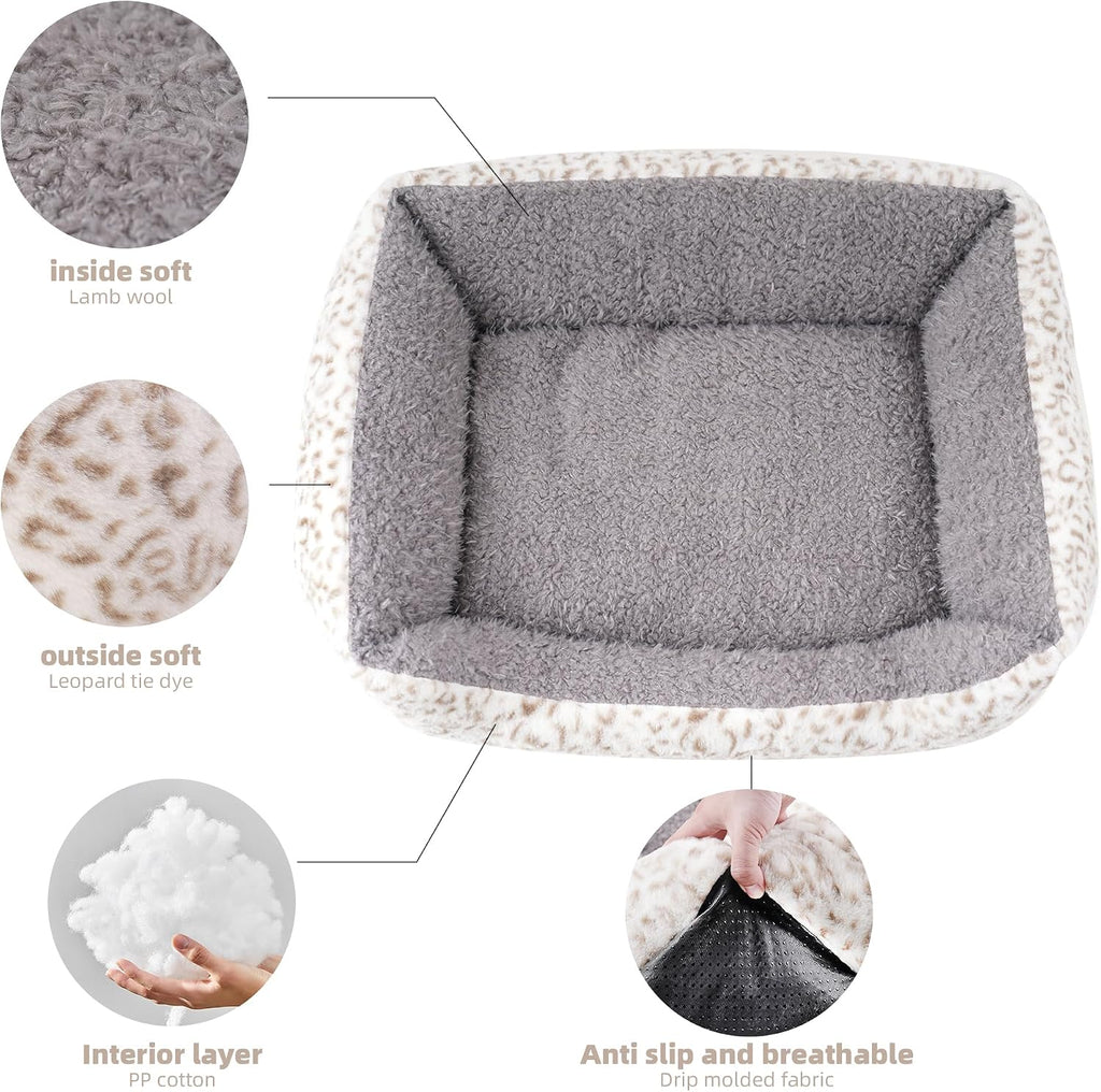 Smouatou Dog Soft Bed, Anti-Anxiety Puppy Cuddler Bed for Puppy Dog and Cat (Grey, XS)