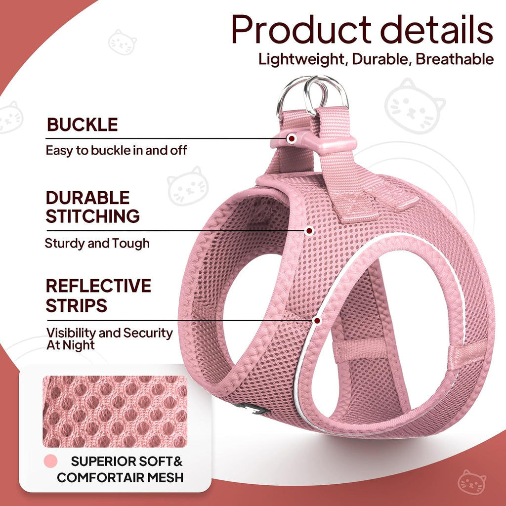 Twoear Cat Harness and Leash Set, Escape Proof Kitten Harness for Walking