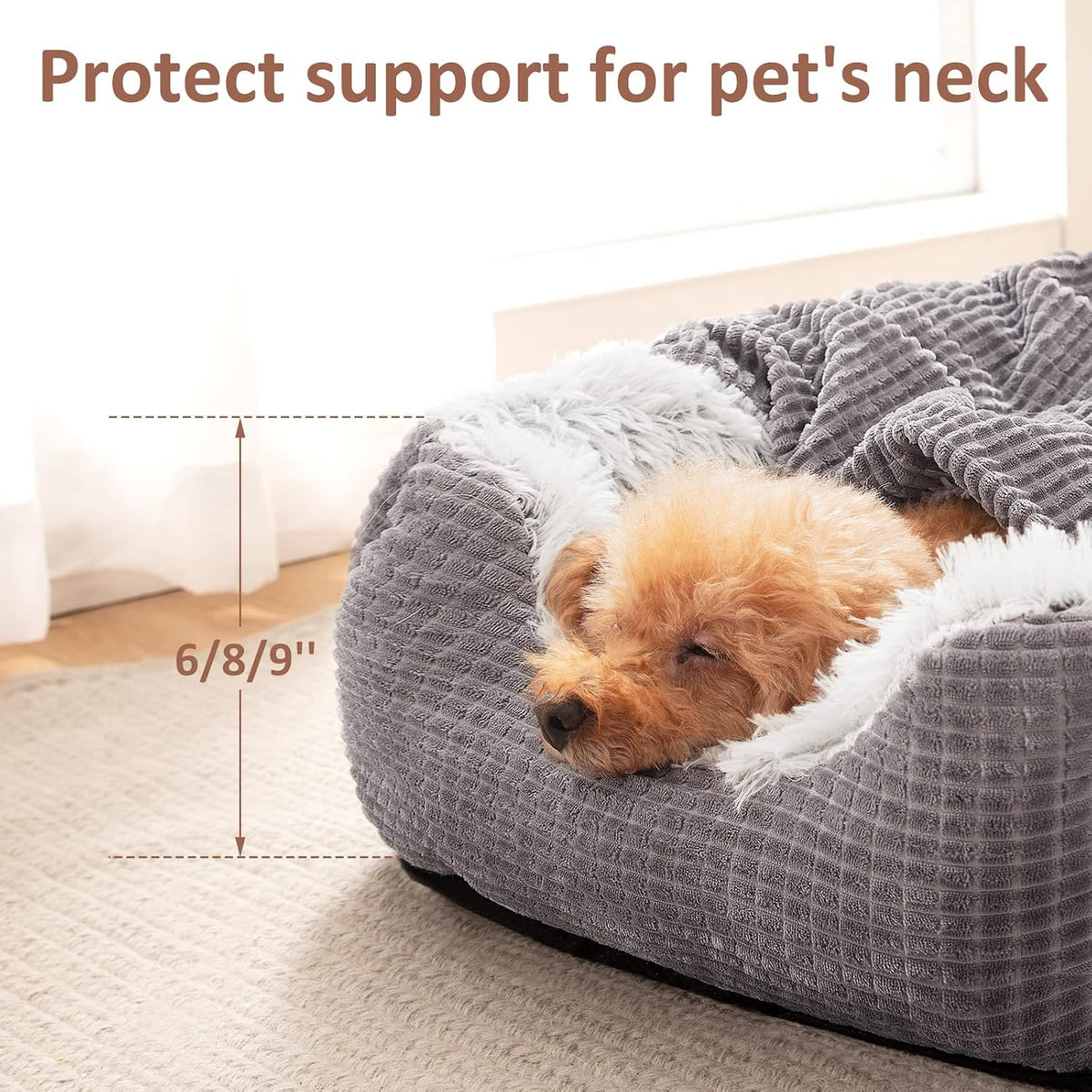 MIXJOY Medium Dog Beds for Medium Large Dogs with Cover Cave, 30in