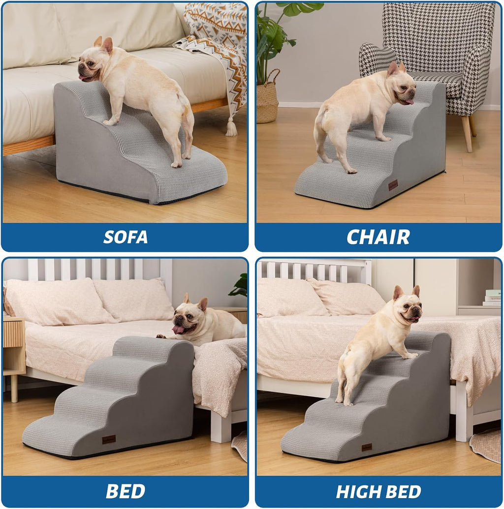 Aodisman Dog Stairs for High Bed,5-Step Pet Ramp for Small Dogs and Cats