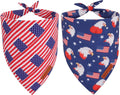ADOGGYGO American Flag Dog Bandanas, Red Blue Patriotic Eagles USA Flag Scarf, Multi Size, 4th of July Bandana for Medium Large Dogs Pets (Large)