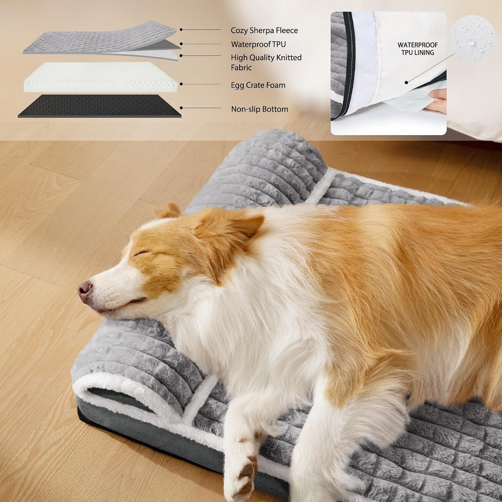 Orthopedic Large Dog Bed Pillow Pet Sofa Bed 42''X28'' Grey