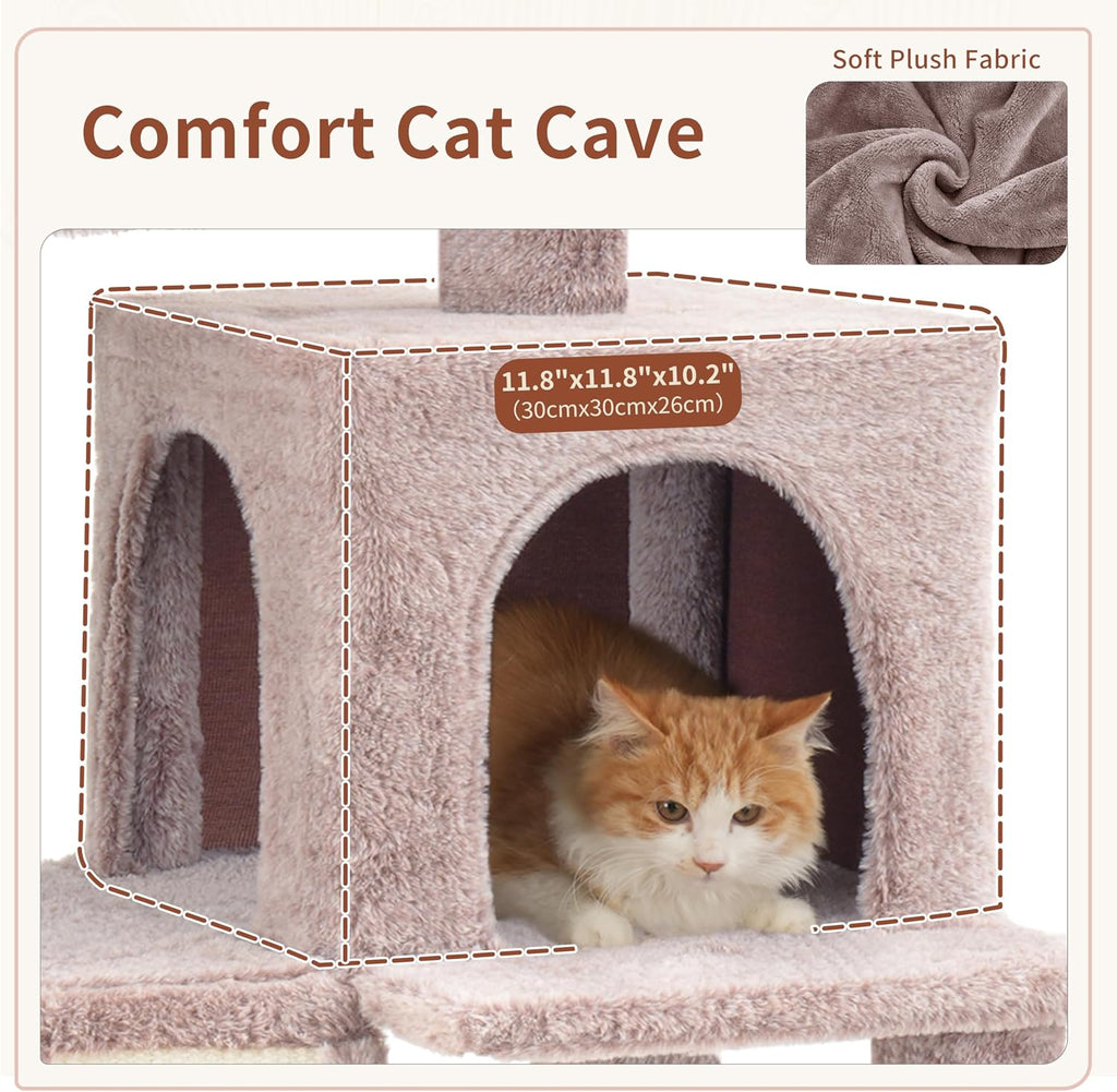 Gitelsnour Cat Tree Tower Multi-Level with 2 Scratching Boards, GCT022MU