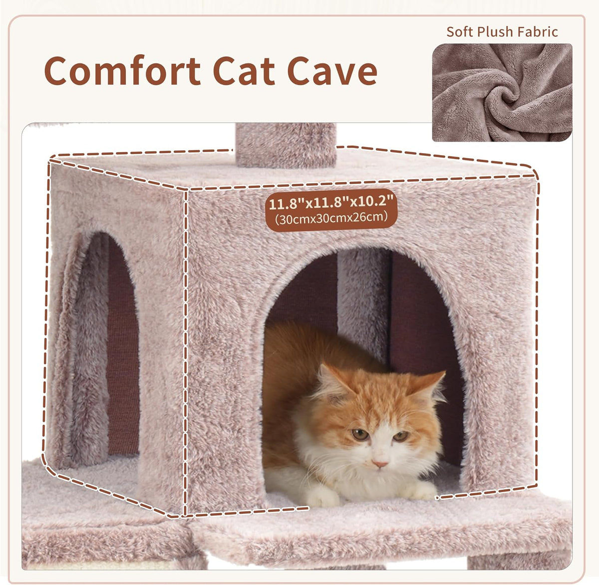 Gitelsnour Cat Tree Tower Multi-Level with 2 Scratching Boards, GCT022MU