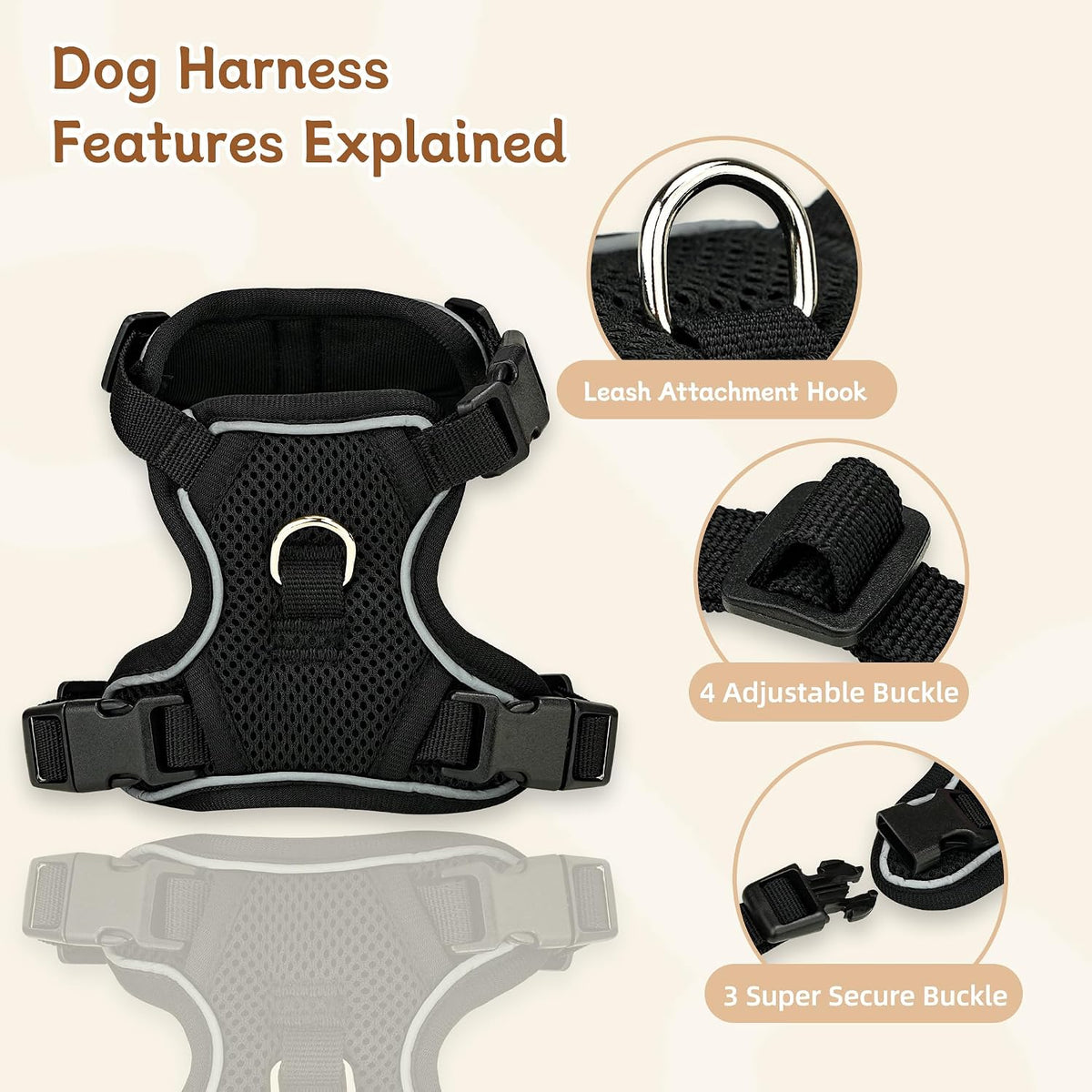 Small Dog Harness and Leash Set, Adjustable Small Sized Pet Vest