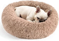 Hoewina Dog & Cat Bed for Indoor Cats, 20in Calming Donut Bed (Camel)