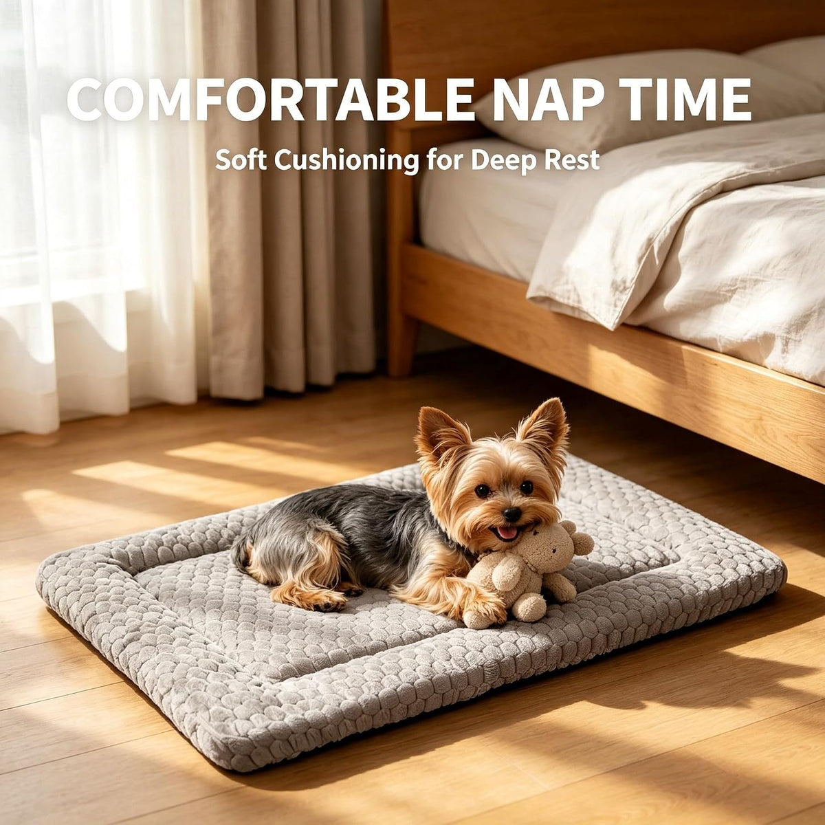 Dog Bed Mat - Durable & Cute Crate Dog Beds for Small Dogs & Cats, Comfortable Kennel Pad for Home, Crate & Travel