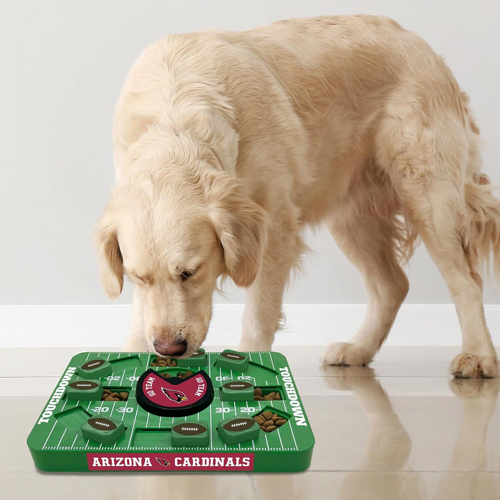 Pets First NFL Arizona Cardinals Large Puzzle Toy for Dogs, Slow Feeder Board for Pets, New Bigger Size, Interactive Doggie Treat Toy