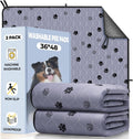 Fostanfly Washable Pee Pads for Dogs, Ultra-Absorbent, 36"x48"-2 Pack, Gray | Waterproof, Protects Against Urine Leakage, Reusable Puppy Pads, Non-Slip Grip for Dog Potty Training with 8 Tie Straps