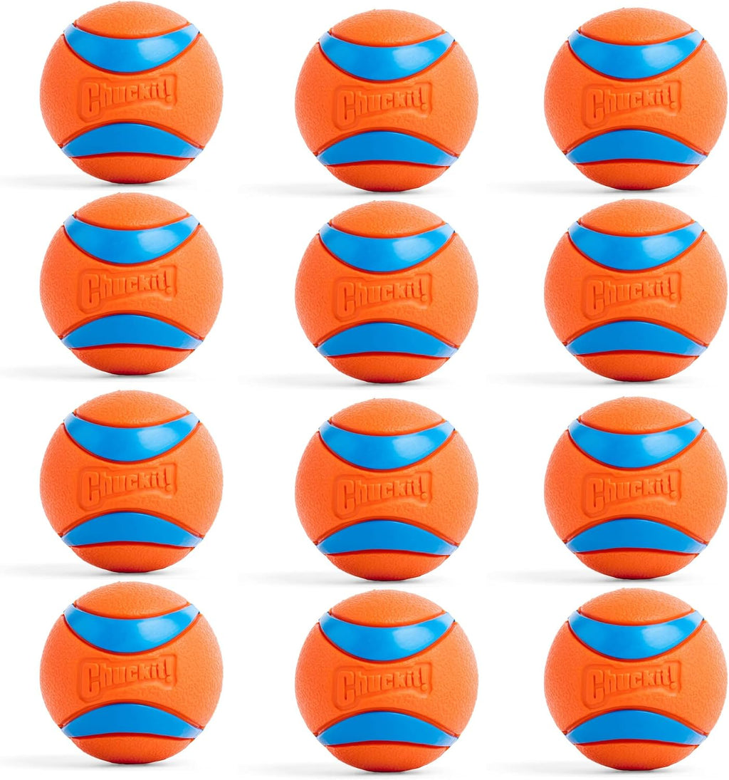 Chuckit! Ultra Ball Dog Toy - Medium Bouncy Fetch Balls for Dogs 20-60 lbs - Made from Durable Rubber - Floating Water Pet Toys - Size Medium - 2.5-inch Diameter, 2 Count, (Pack of 6)