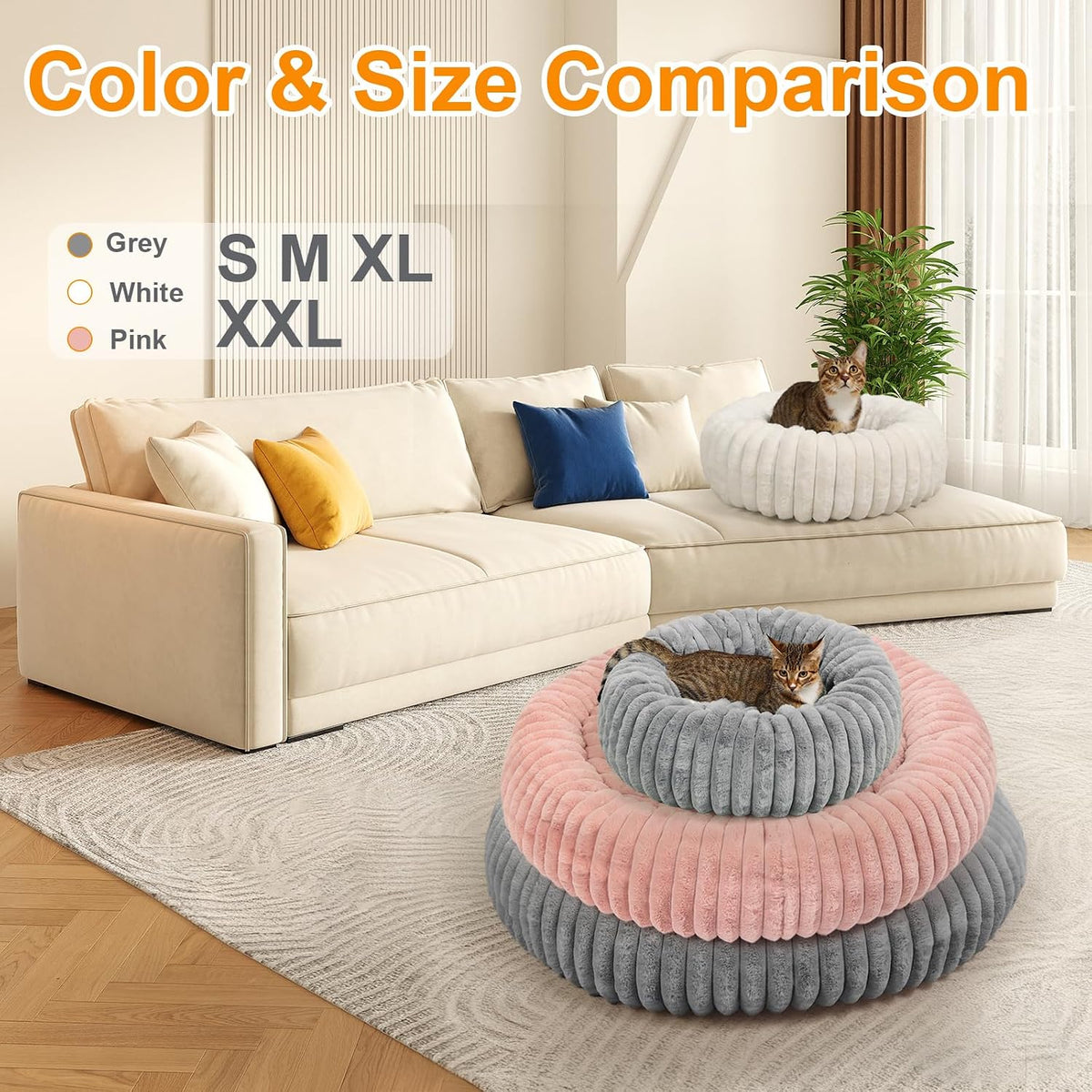 Washable Extra Large Dog Bed,Puppy Kitten Beds for Small Dogs(Pink,XXL)