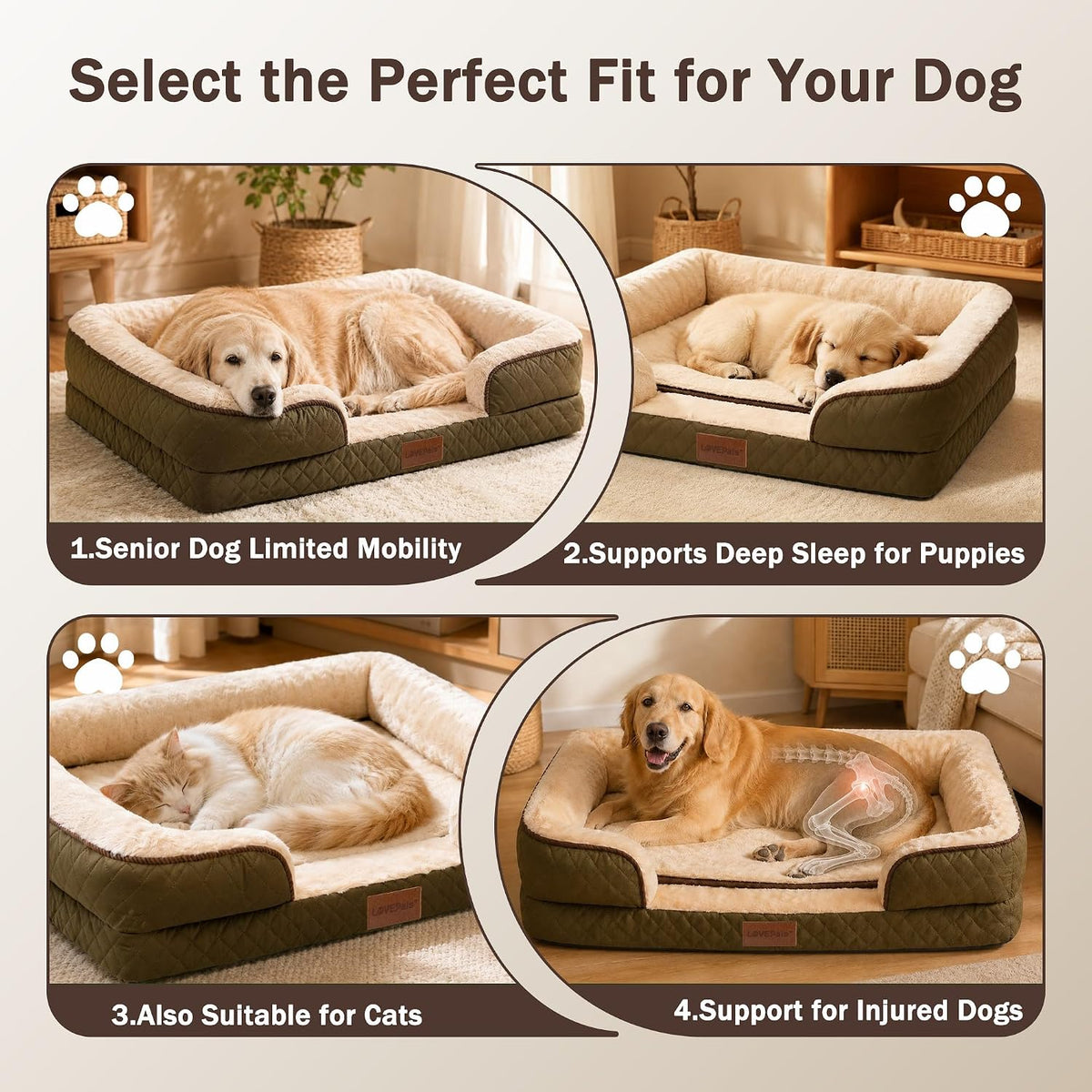 Dog Bed with Reusable Potty Pad - 44.5" x 33.5" x 6.7" Brown
