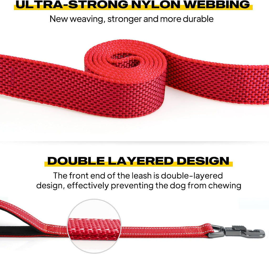 Fida Heavy Duty Dog Leash for Medium Large Dogs, 5 FT, Dual Padded Handles