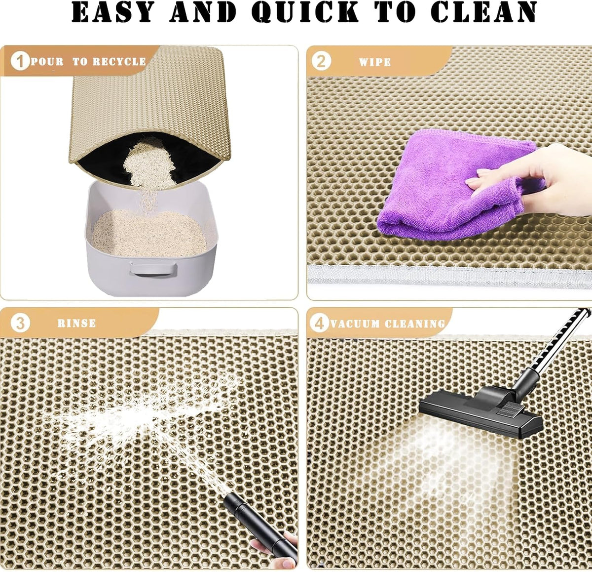 Cat Litter Mat, Honeycomb Double Layer Litter Trapping Mat
