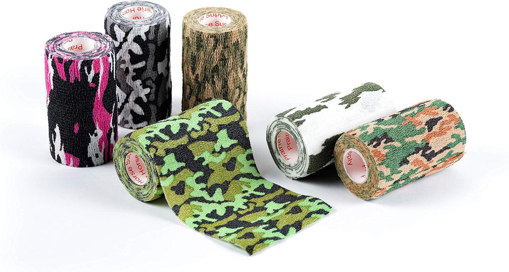 3 Inch Self Adhesive Bandage Wrap - Self-Sticking Vet Wrap - Camo, 12 Pack