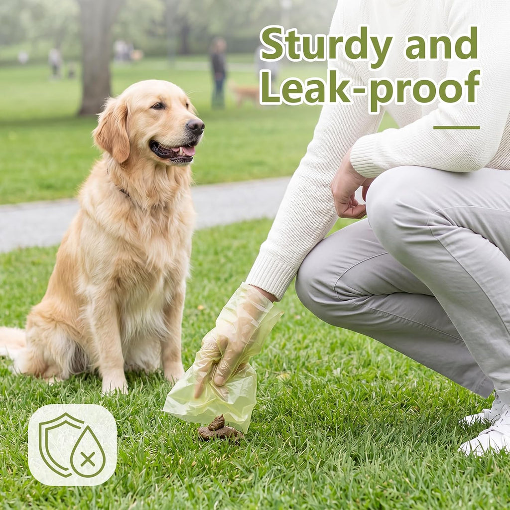 Poop Bags for Dogs 255 Counts with Dispenser and Leash Clip, Leak Proof | Unscented Thick Tear-Resistant Plastic Effectively Blocks Odors, Easy-Tear Rolls, for Dog Walks and Cat Litter