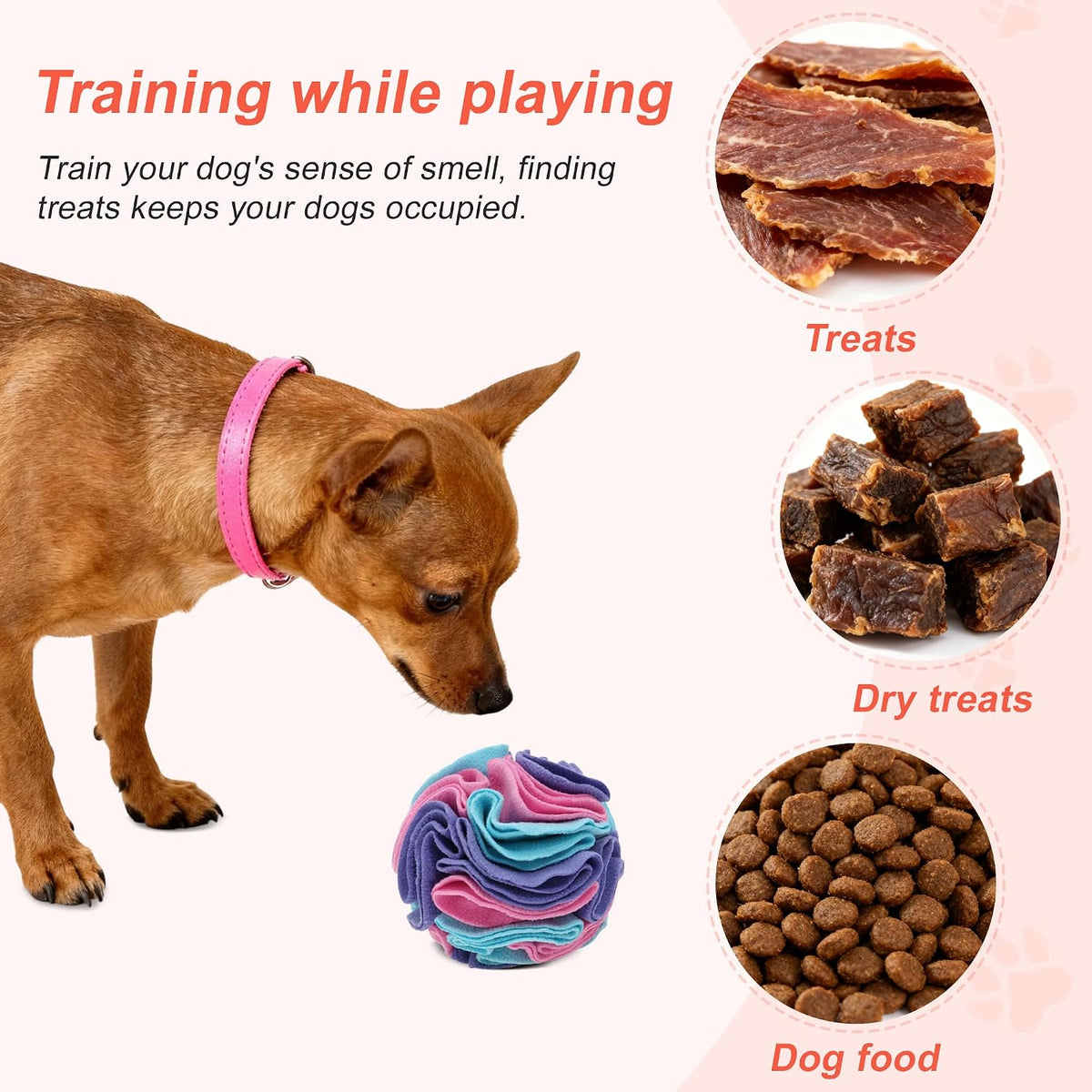 Snuffle Ball for Dogs, Interactive Dog Toys, Blue, Medium