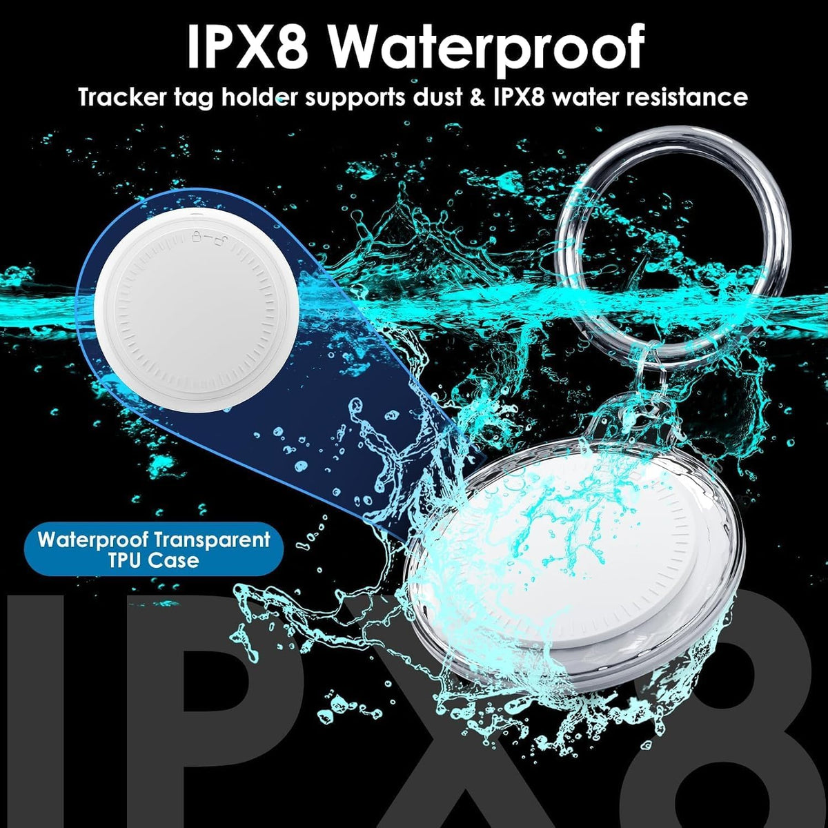 GPS Tracker Tags-4 Pack,Bluetooth Tracker Tags Works with Apple Find My APP (iOS Only, Not for Android),Smart Tag with Keychain/Lanyard,Item Finders Tracker for Key, Luggage, Wallet,Bags,Pets (4Pack)