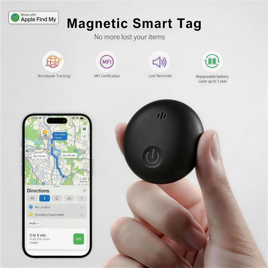 GPS Tracker for Dogs,Finder Air Tracker Tags Smart Collar with Real-Time Location - Pet Location Tracker with Holder, Works with iOS Find My【Apple MFi Certified】 , Ultra-Slim, IP68 Waterproof
