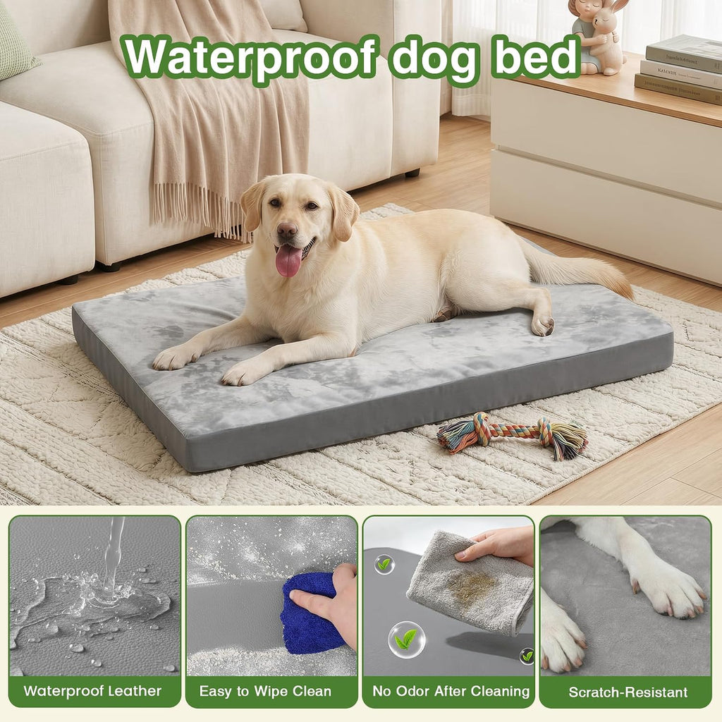Waterproof XL Dog Beds Large Outdoor Washable Foam Crate Pad 42" Anti-Slip