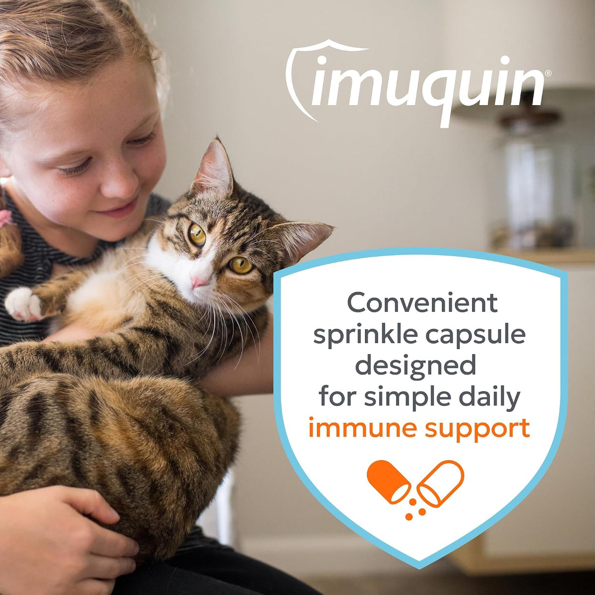 Nutramax Imuquin Immune Health Cat Supplements, Easy Sprinkle Capsule, 30ct