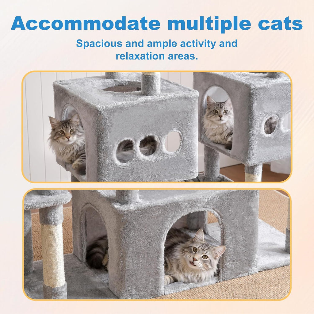 Hey-brother Cat Tree Tower with Sturdy Wide Base, Large Platforms, MPJ083W