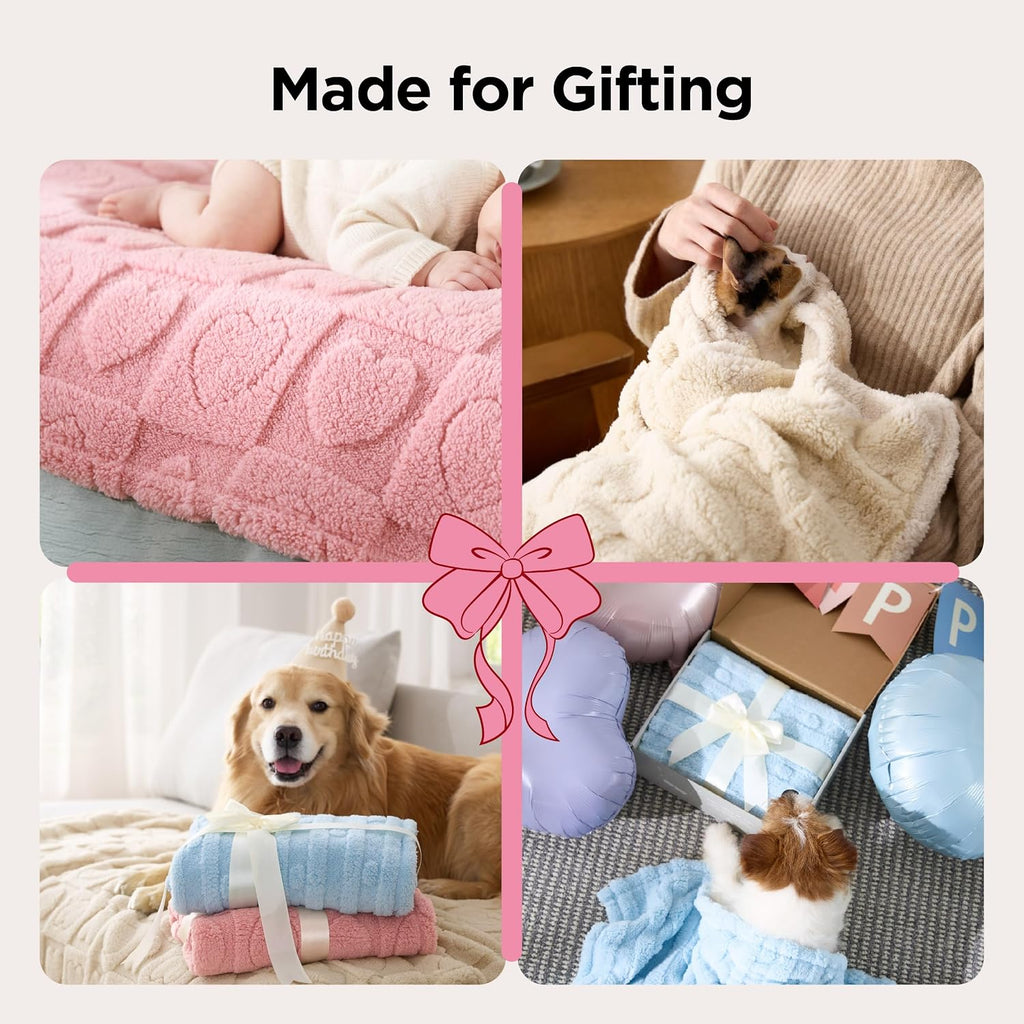 Bedsure Ultra Soft Dog Blankets for Large Dogs 300GSM Fleece, 40x50 Blue
