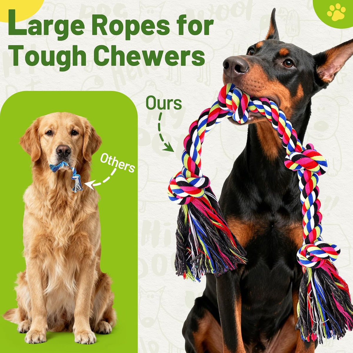 9-Pack Dog Rope Toys for Large Dogs – Strong Tug Toys for Aggressive Chewers, Ideal for Tug-of-War & Teeth Cleaning, Multi-Style Rope Set for Active Dogs