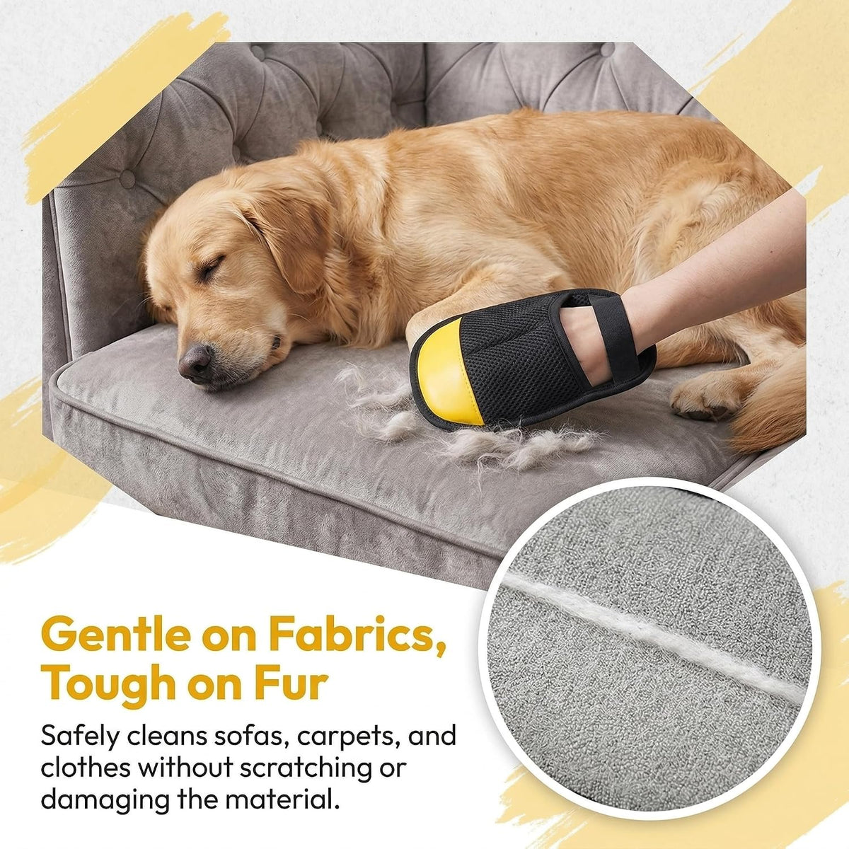 Pet Hair Removal Glove for Dogs & Cats, Upgraded Reusable Electrostatic Pet Hair Glove, Magic Brush Pet Hair Remover for Laundry, Couch, Carpet, Car Seat