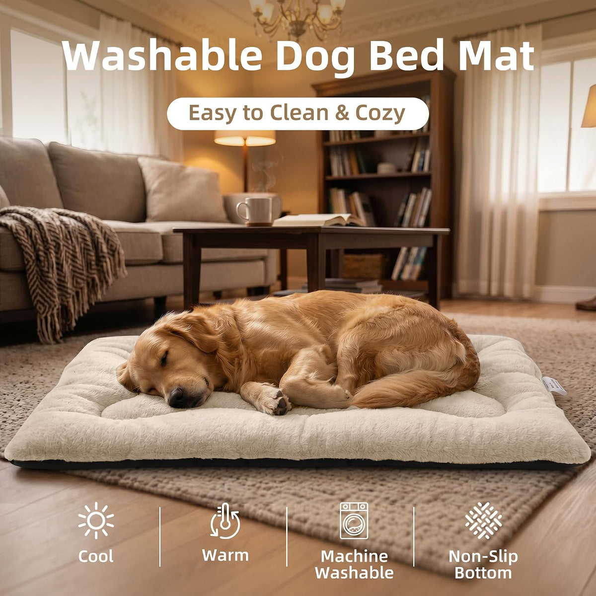 Dog Bed 42" for Metal Crate Pad,Washable Sleeping Mat for Medium/Large Pets