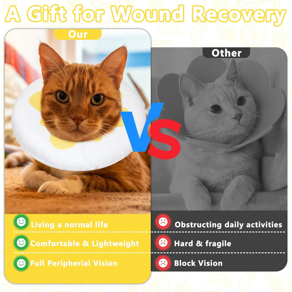 Cat Cone Collar Soft, Adjustable Cat Recovery Cone (Egg, M)