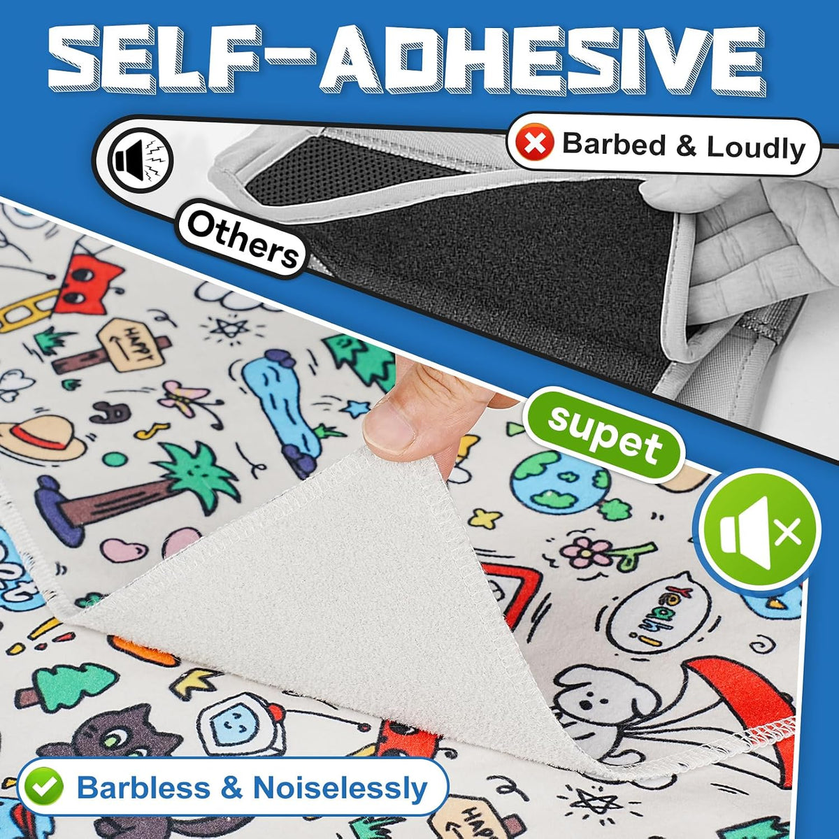 Supet Cat Grooming Wrap for Nail Trimming, Self-Adherent Calm Cat Swaddle
