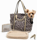 Cleverpup Transit Tote Dog Carrier 4-Piece Set - Medium, Leopard