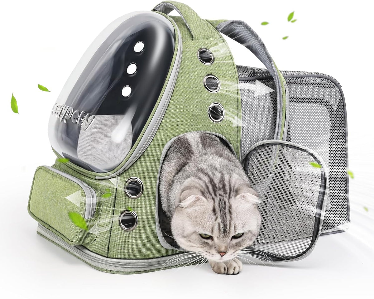 Cawypety Expandable Cat Backpack Large Space Cat Bubble Backpack Carrier