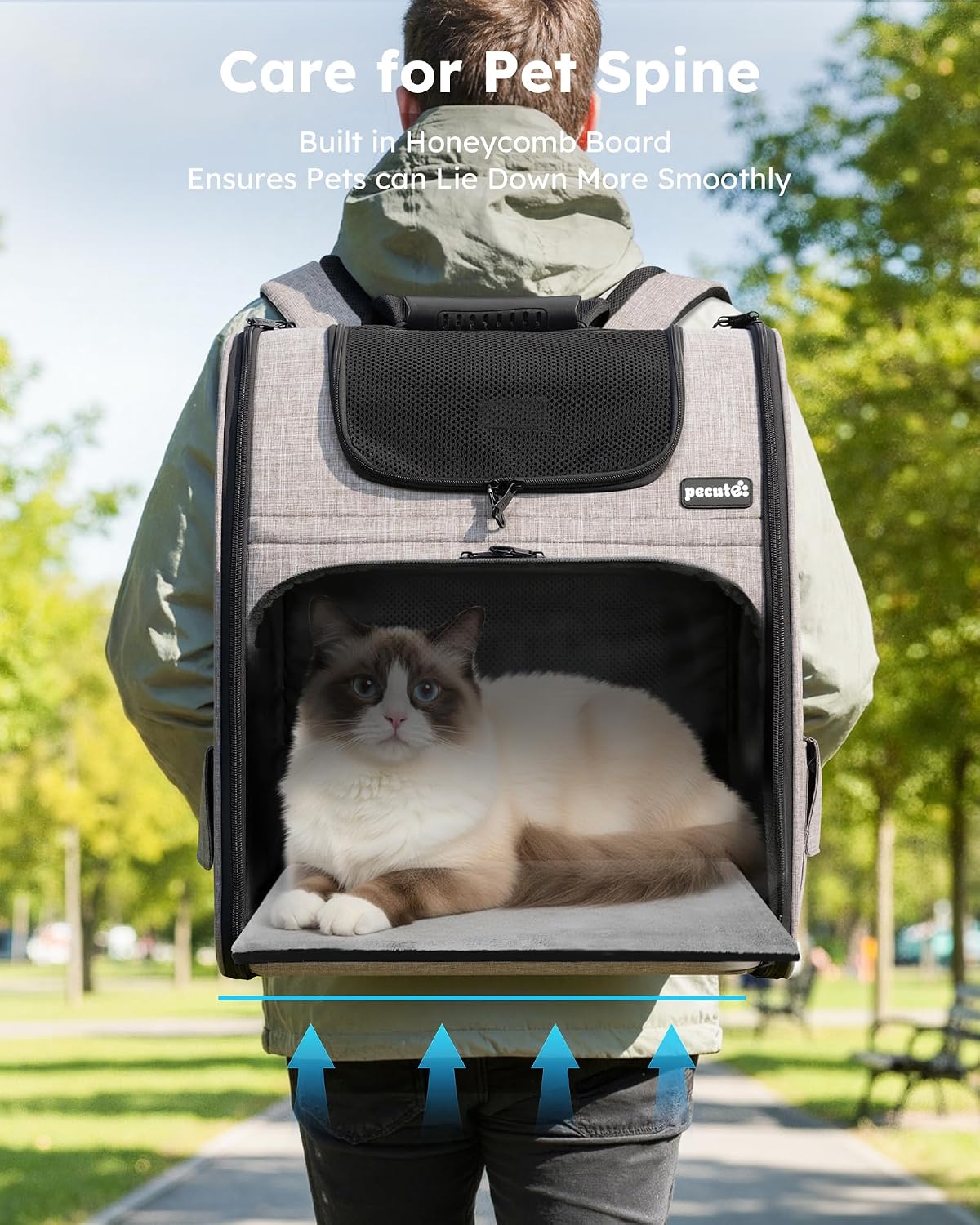 pecute Cat Backpack Expandable, Dog Carrier Backpack Breathable, Large