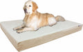 Dogbed4less Orthopedic Memory Foam Dog Bed for Large Dog, Waterproof Liner and Durable Pet Bed Cover, Gel Cooling XXL 55X37X4 Pad, Micro Suede in Khaki
