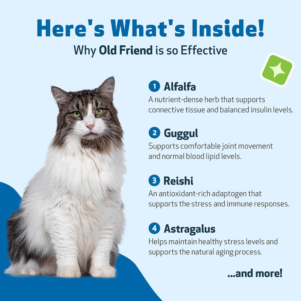 Pet Wellbeing Old Friend for Cats - Senior Immune & Cognitive, 2 oz