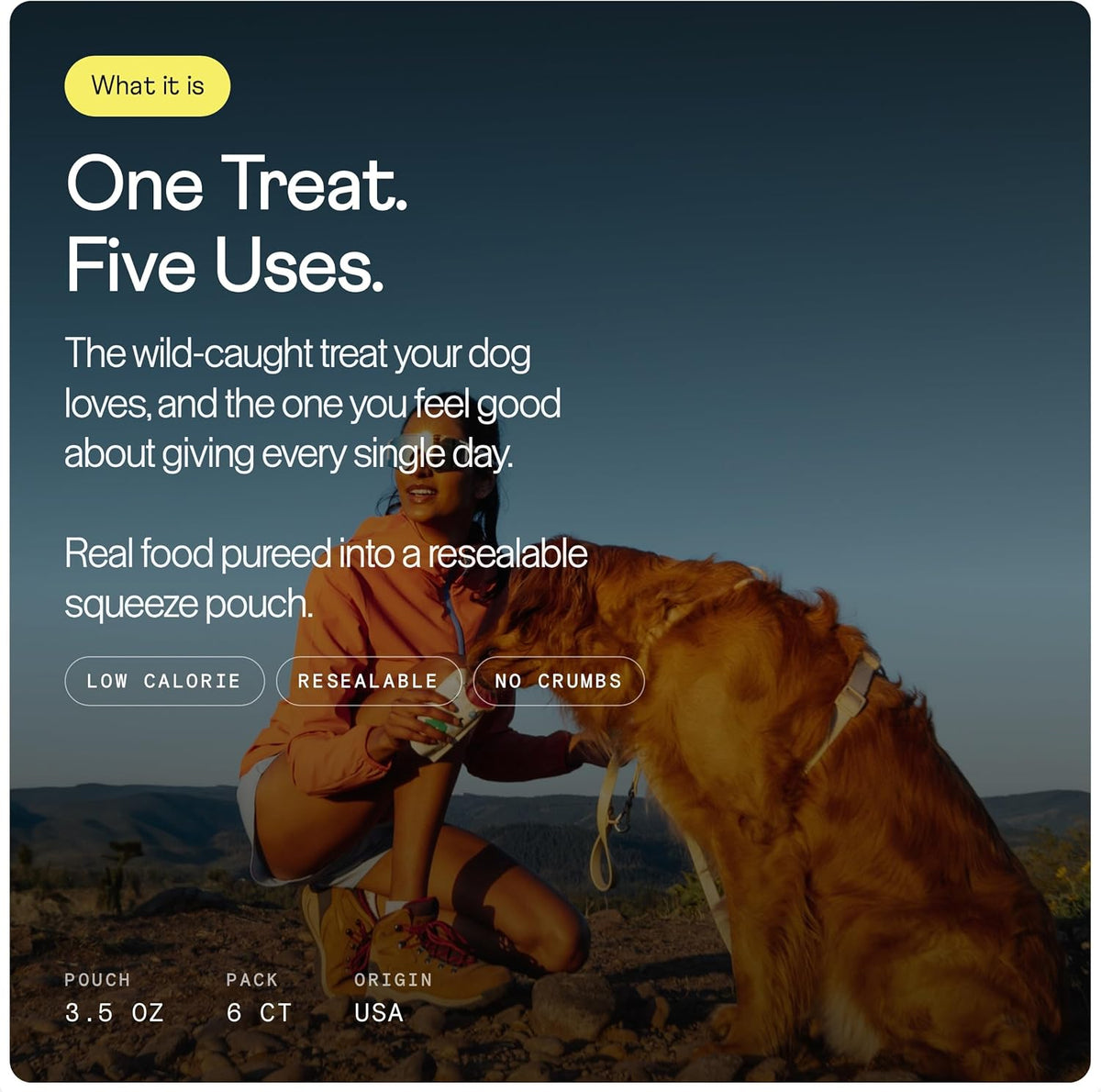 Rigby Essential Dog Treats, Wild-Caught Alaskan Salmon Squeeze Pouches