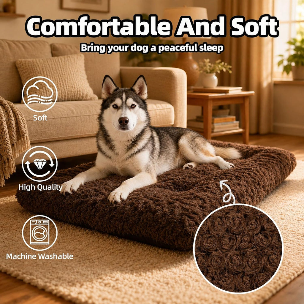 Dog Bed Large Size, Plush Washable Pet Bed Mat, Dog Crate Bed 41"x27"