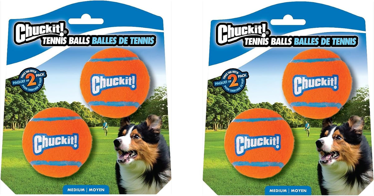 Chuckit! Dog Tennis Ball Dog Toy, (2.5 Inch Diameter) for Dogs 20-60 lbs, Medium (Pack of 48)