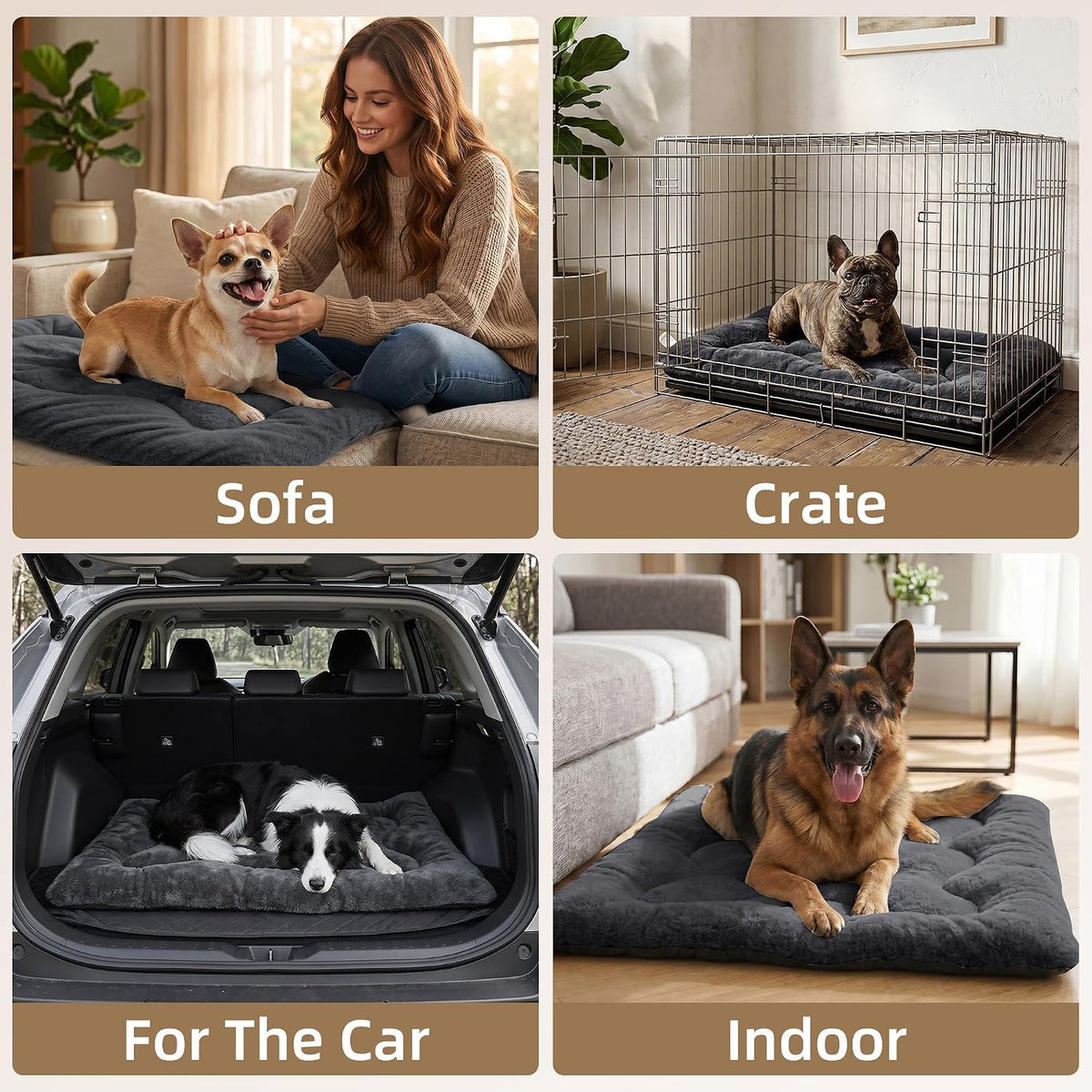 Dog Bed 36" for Metal Crate Pad,Washable Sleeping Mat for Medium/Large Pets