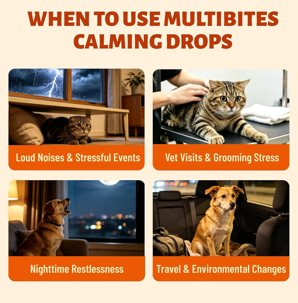 2 fl oz Calming Drops for Dogs &Cats, Liquid Melatonin Sleep Aid