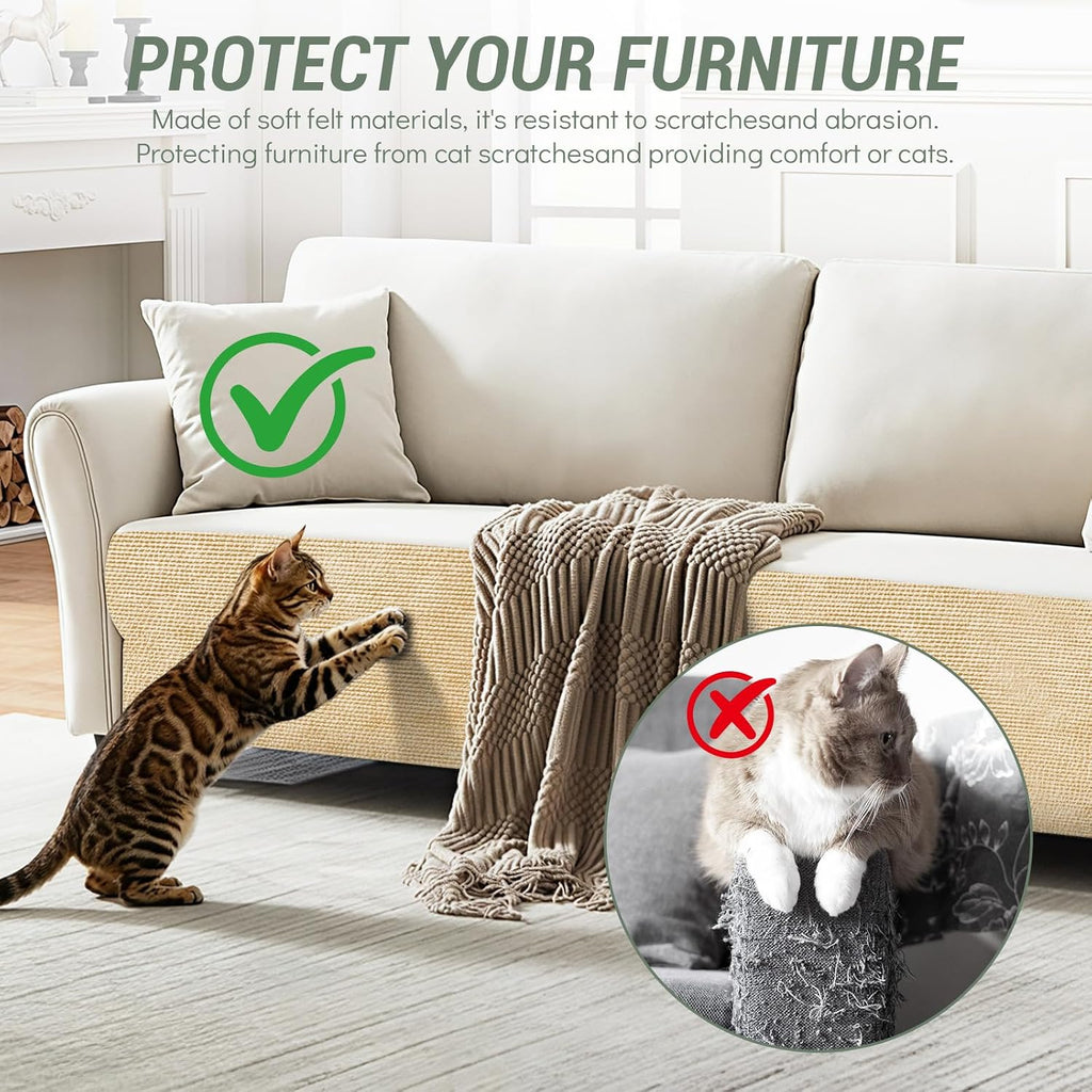 78.7x15.8In Cat Scratch Mat for Couch, Anti Scratch Furniture Protector