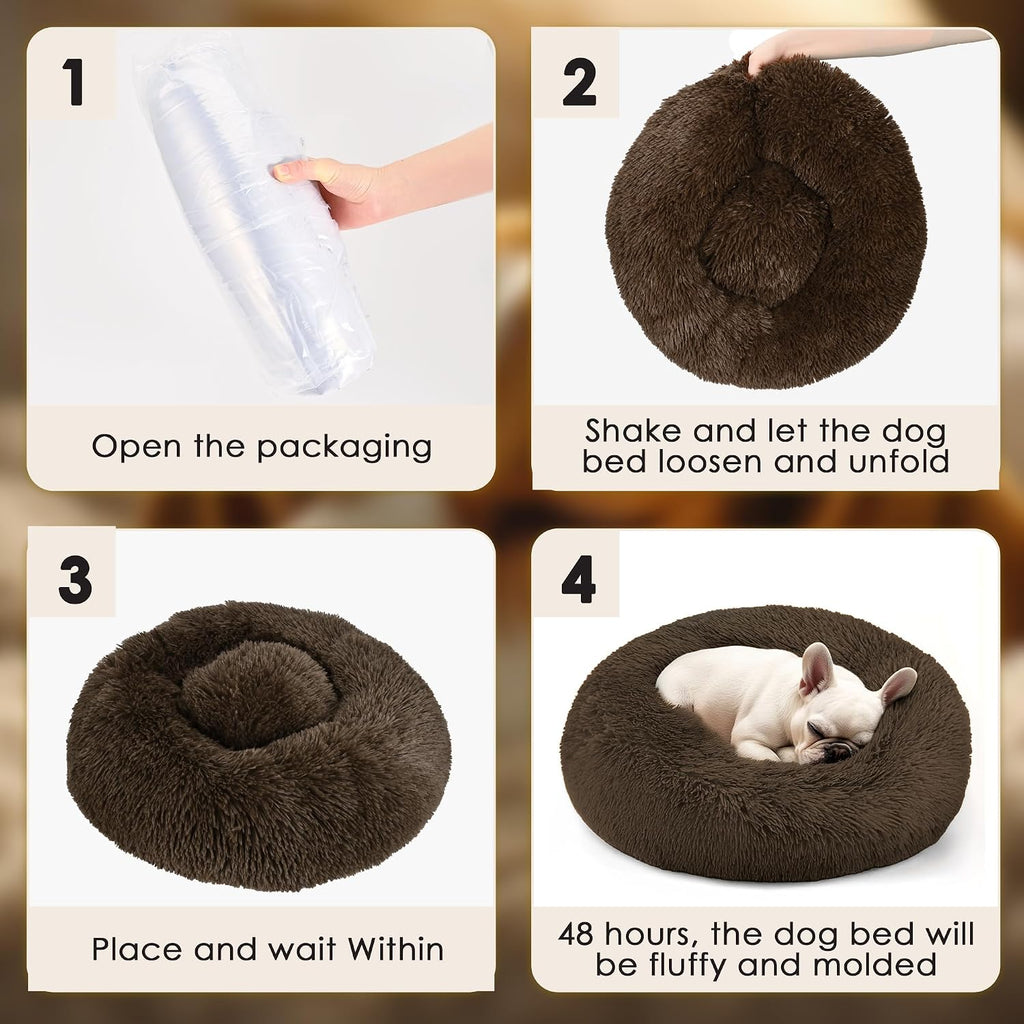 Dog Beds Large Sized Dog and Cats, 32in Pet Beds for Large Pet (Coffee)