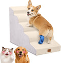5‑Step Curved Dog Stairs 22.6" H,Large Dogs,High Bed & Car Access