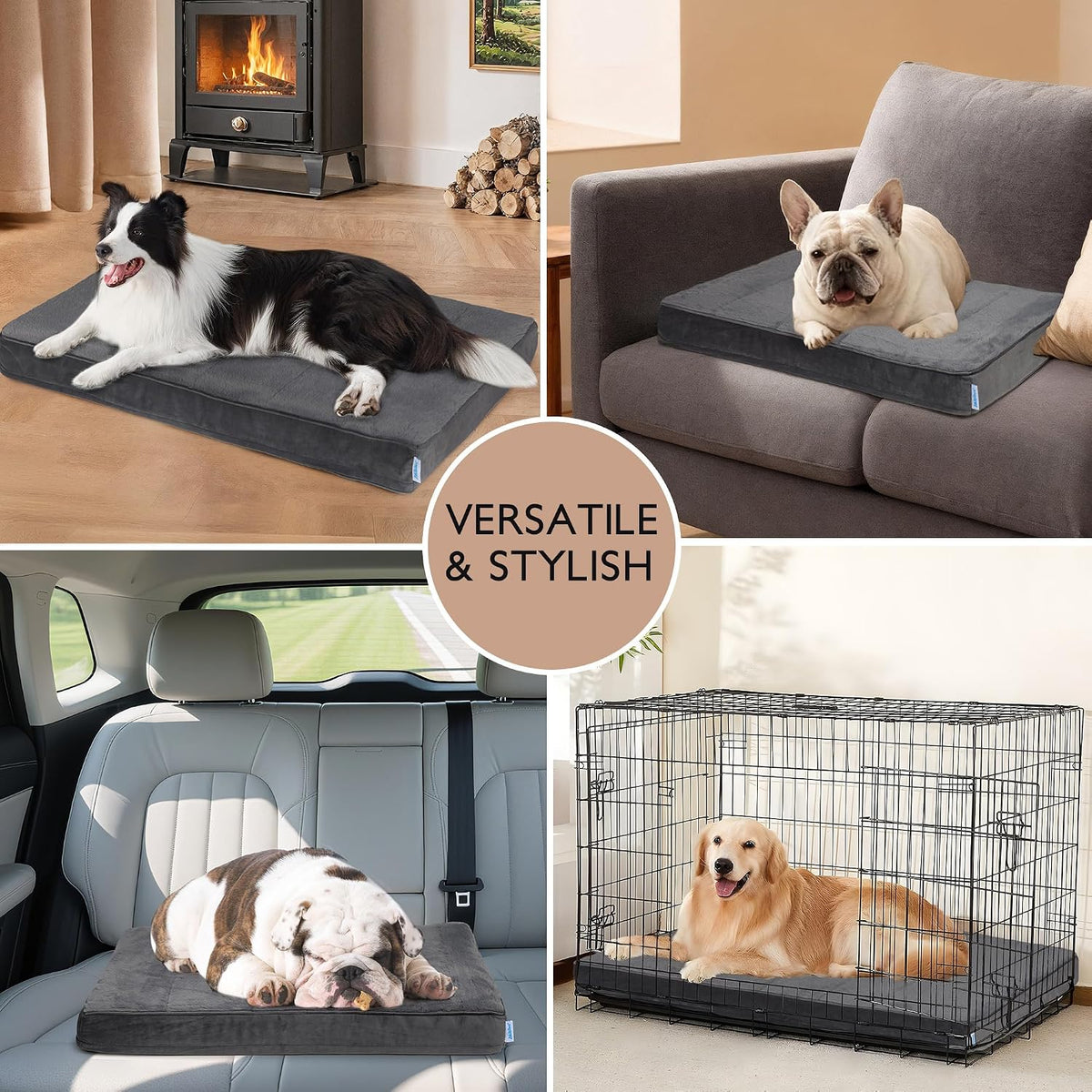 Waterproof Dog Bed for Medium Dog, Orthopedic with Memory Foam