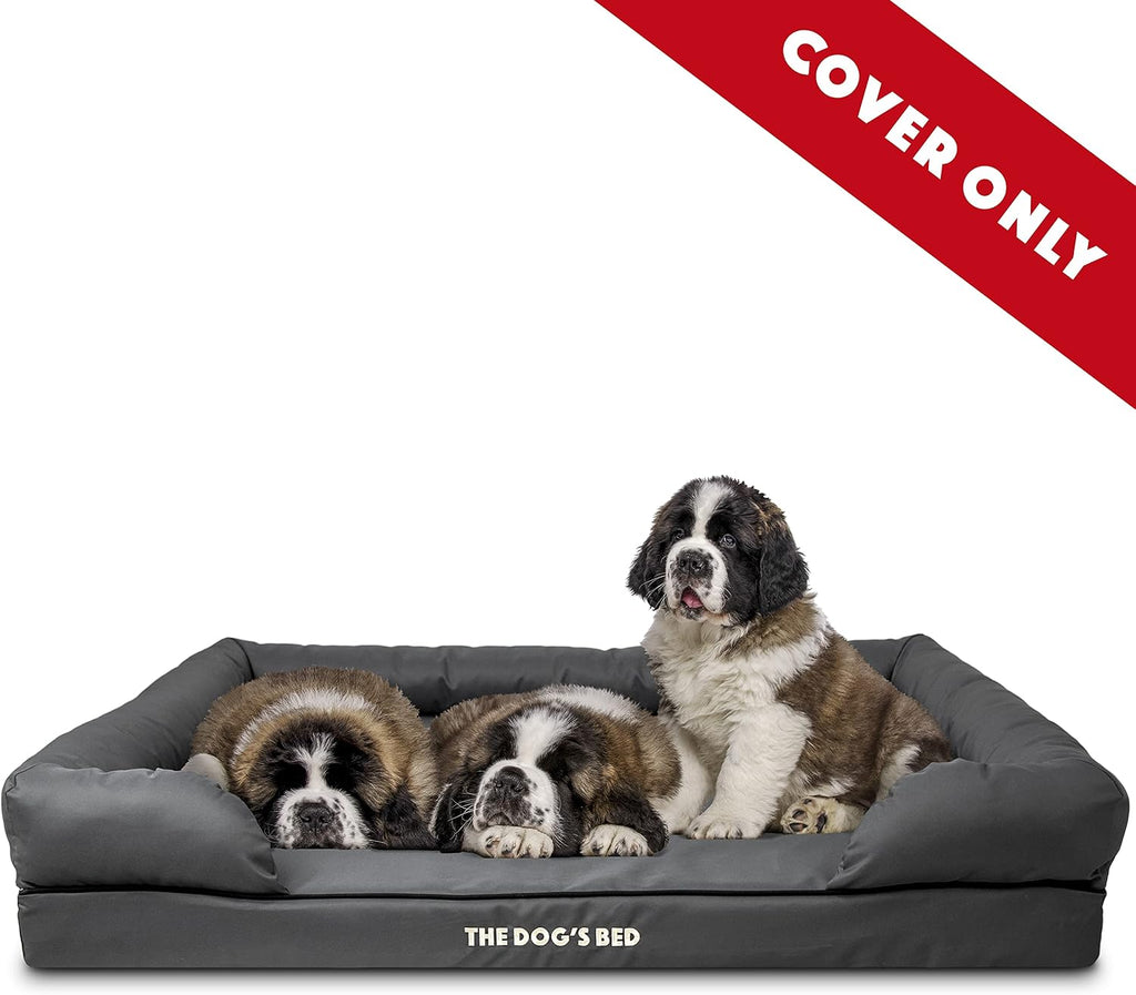 The Dog’s Bed Replacement Outer Cover, Oxford Fabric, Grey with Black Trim, XXL