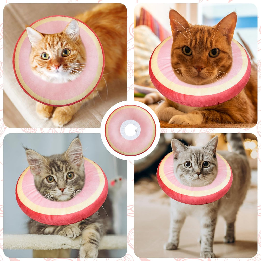 Cat Cone Collar Soft, Adjustable Cat Recovery Cone (Peach, L)
